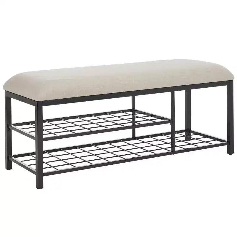 Banc étagère ouverte Milligan avec coussin - BCH5003 - Safavieh