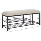 Banc étagère ouverte Milligan avec coussin - BCH5003 - Safavieh
