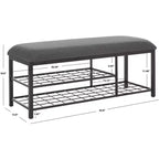 Banc étagère ouverte Milligan avec coussin - BCH5003 - Safavieh