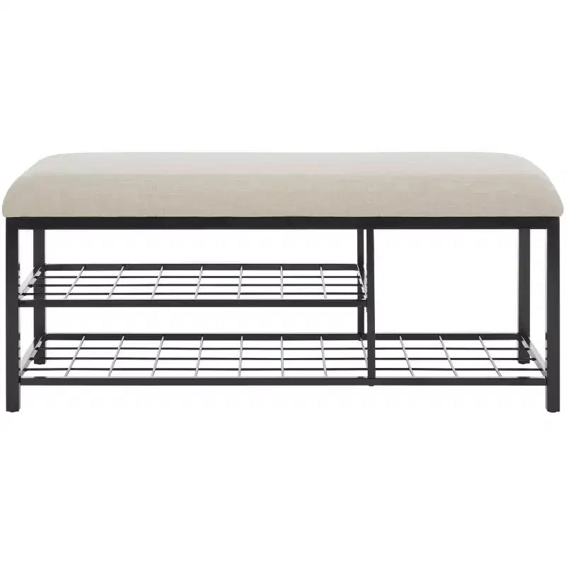 Banc étagère ouverte Milligan avec coussin - BCH5003 - Safavieh