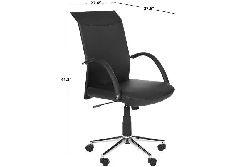 Chaise de bureau pivotante Dejana - Hauteur réglable - FOX8506 - Noir - Safavieh