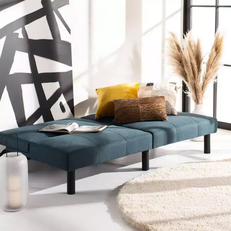 Lit futon pliant Astoria – LVS2003 – Bleu marine/Noir – Safavieh