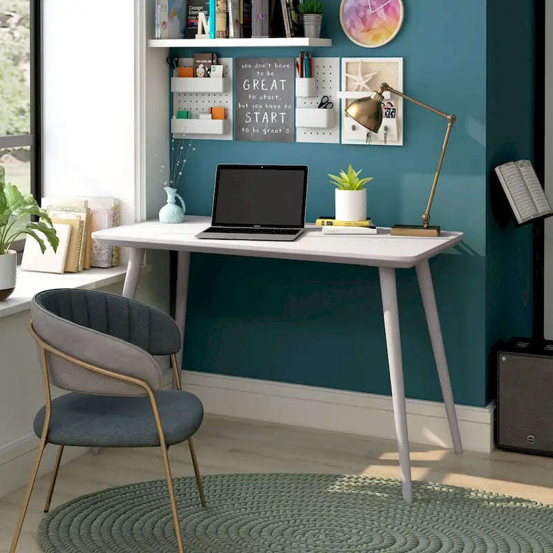 Bureau d'ordinateur contemporain Domina de 47 pouces avec bord biseauté par Furniture of America