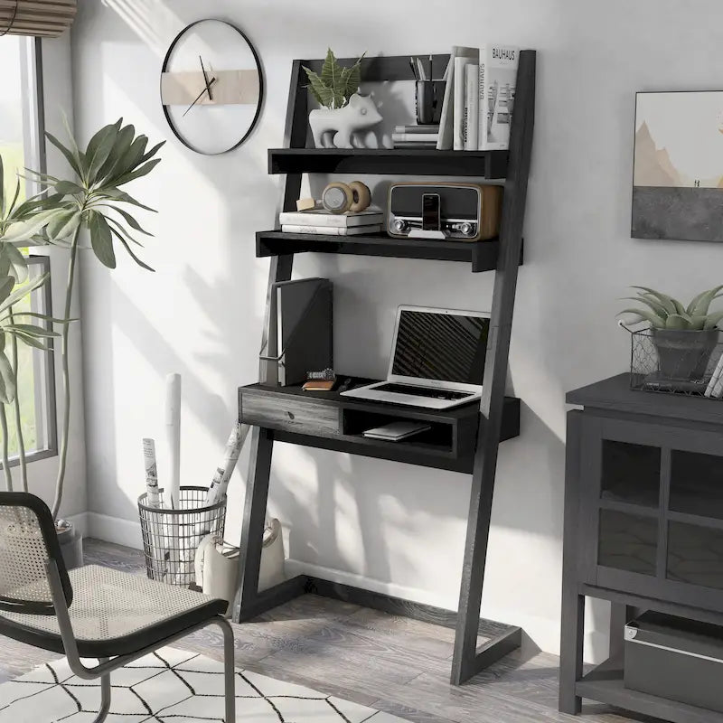 Bureau mural à 2 étagères Tali Contemporary avec tiroir par Furniture of America