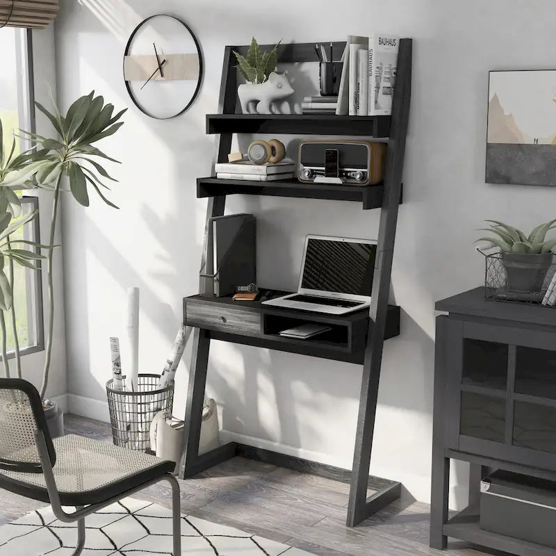 Bureau mural à 2 étagères Tali Contemporary avec tiroir par Furniture of America
