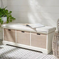 Banc de rangement SAFAVIEH Fiorello 3 tiroirs avec coussin - 47,3 L x 15 P x 19 H - 47Lx15Px19H