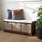 Banc de rangement SAFAVIEH Fiorello 3 tiroirs avec coussin - 47,3 L x 15 P x 19 H - 47Lx15Px19H