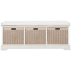 Banc de rangement SAFAVIEH Fiorello 3 tiroirs avec coussin - 47,3 L x 15 P x 19 H - 47Lx15Px19H