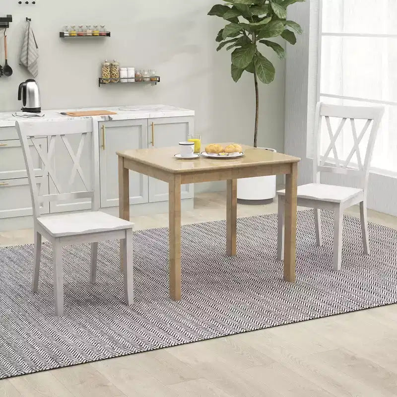 Lot de 2 ou 4 chaises de salle à manger en bois Costway avec assise ergonomique, cadre en bois d'hévéa et dossier haut