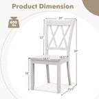 Lot de 2 ou 4 chaises de salle à manger en bois Costway avec assise ergonomique, cadre en bois d'hévéa et dossier haut