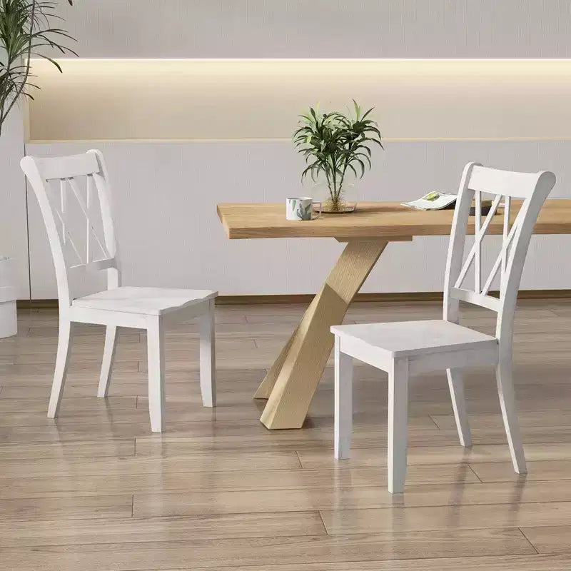 Lot de 2 ou 4 chaises de salle à manger en bois Costway avec assise ergonomique, cadre en bois d'hévéa et dossier haut