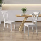 Lot de 2 ou 4 chaises de salle à manger en bois Costway avec assise ergonomique, cadre en bois d'hévéa et dossier haut