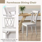Lot de 2 ou 4 chaises de salle à manger en bois Costway avec assise ergonomique, cadre en bois d'hévéa et dossier haut