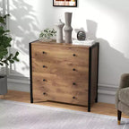 Commode Costway à 4 tiroirs, meuble de rangement moderne en bois, gris/chêne
