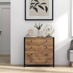 Commode Costway à 4 tiroirs, meuble de rangement moderne en bois, gris/chêne