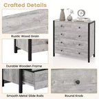 Commode Costway à 4 tiroirs, meuble de rangement moderne en bois, gris/chêne