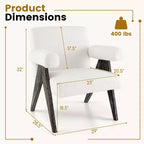 Costway Fauteuil rembourré moderne 1/2 pièces avec pieds en bois d'hévéa naturel
