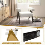 Costway Fauteuil rembourré moderne 1/2 pièces avec pieds en bois d'hévéa naturel