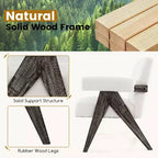 Costway Fauteuil rembourré moderne 1/2 pièces avec pieds en bois d'hévéa naturel