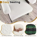 Costway Fauteuil rembourré moderne 1/2 pièces avec pieds en bois d'hévéa naturel