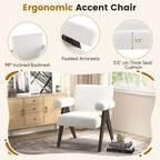 Costway Fauteuil rembourré moderne 1/2 pièces avec pieds en bois d'hévéa naturel