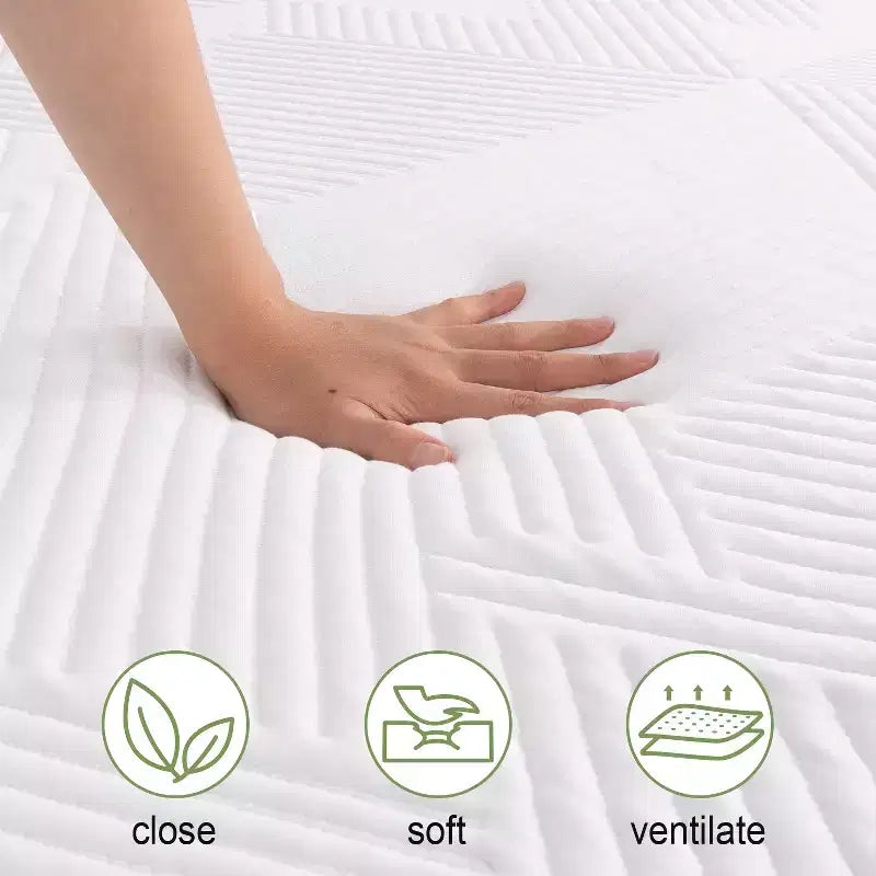 Matelas en mousse à mémoire de forme Wuleitex, matelas 10 pouces, gel rafraîchissant en boîte, décompression à soutien moyen,