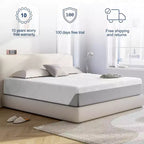 Matelas en mousse à mémoire de forme Wuleitex, matelas 10 pouces, gel rafraîchissant en boîte, décompression à soutien moyen,