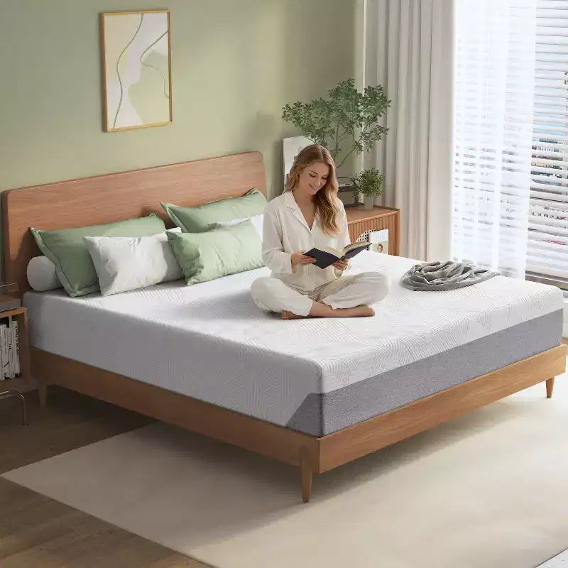 Matelas en mousse à mémoire de forme Wuleitex, matelas 10 pouces, gel rafraîchissant en boîte, décompression à soutien moyen,