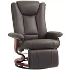 Fauteuil inclinable pivotant HOMCOM, Fauteuil relax en cuir PU pour salon, Canapé inclinable moderne avec repose-pieds