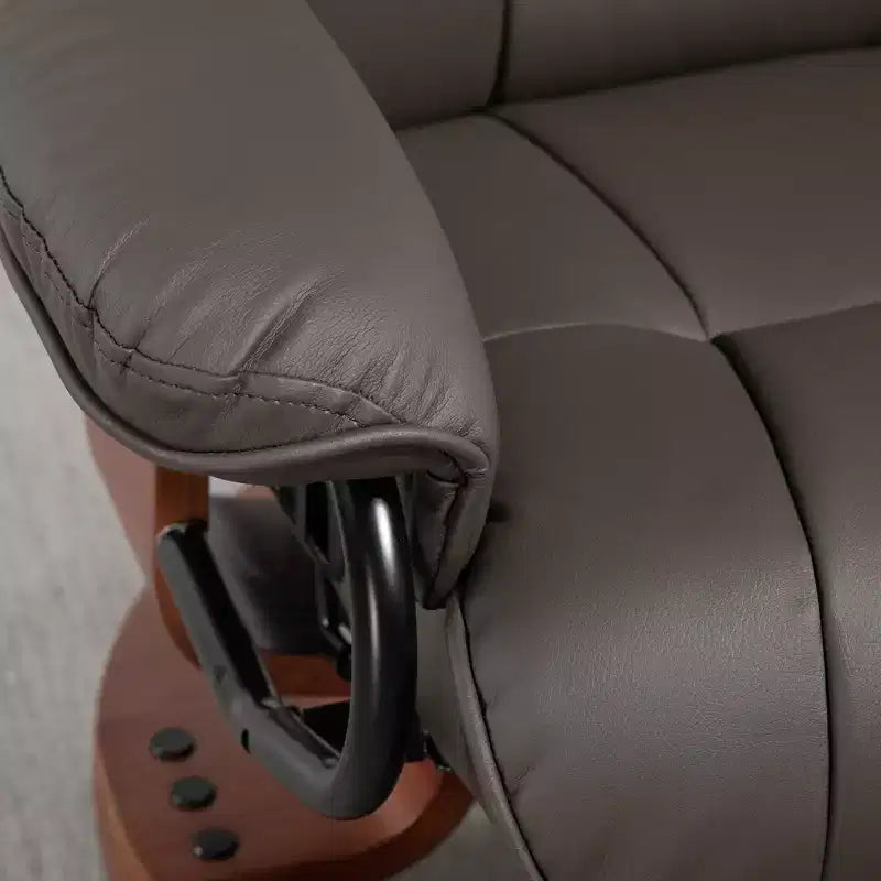 Fauteuil inclinable pivotant HOMCOM, Fauteuil relax en cuir PU pour salon, Canapé inclinable moderne avec repose-pieds