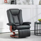 Fauteuil inclinable pivotant HOMCOM, Fauteuil relax en cuir PU pour salon, Canapé inclinable moderne avec repose-pieds