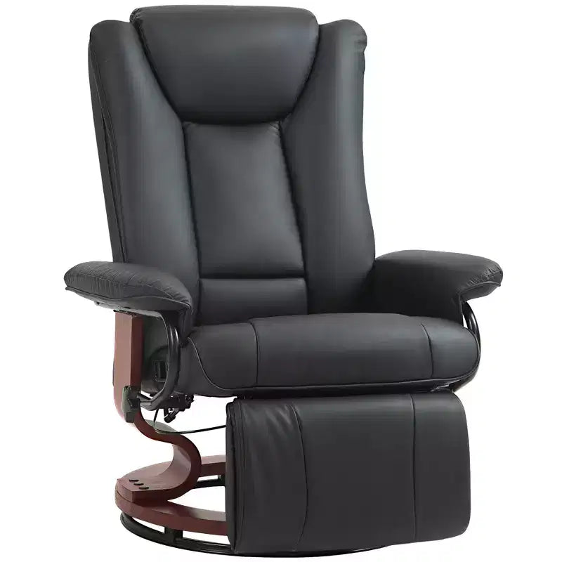 Fauteuil inclinable pivotant HOMCOM, Fauteuil relax en cuir PU pour salon, Canapé inclinable moderne avec repose-pieds