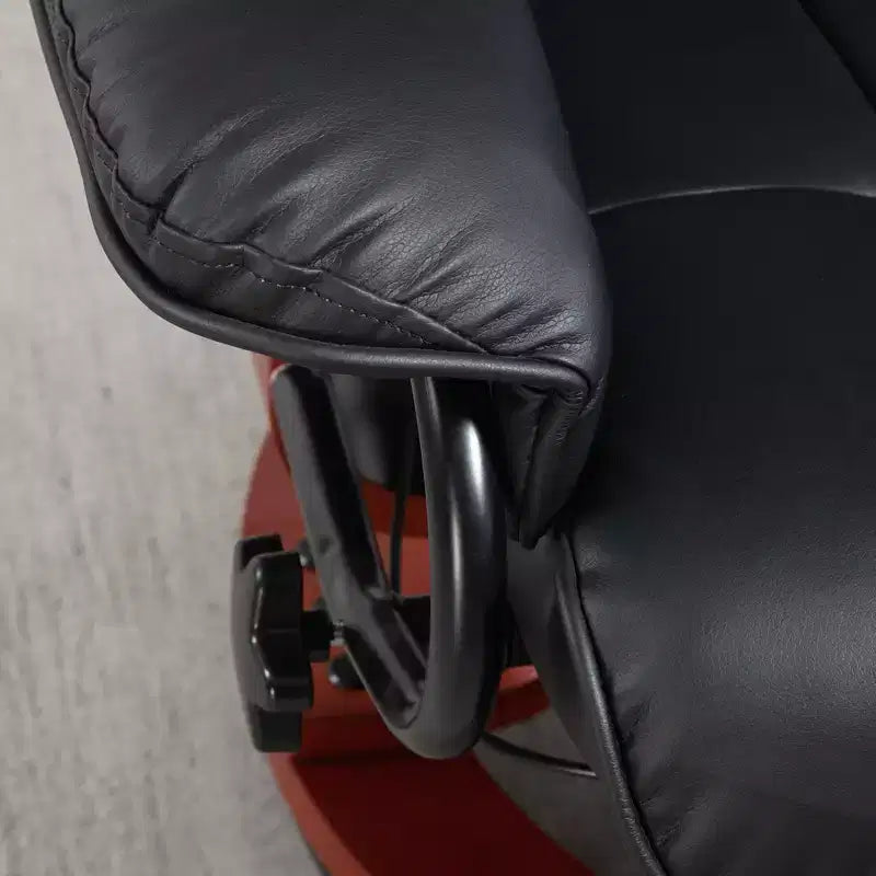 Fauteuil inclinable pivotant HOMCOM, Fauteuil relax en cuir PU pour salon, Canapé inclinable moderne avec repose-pieds