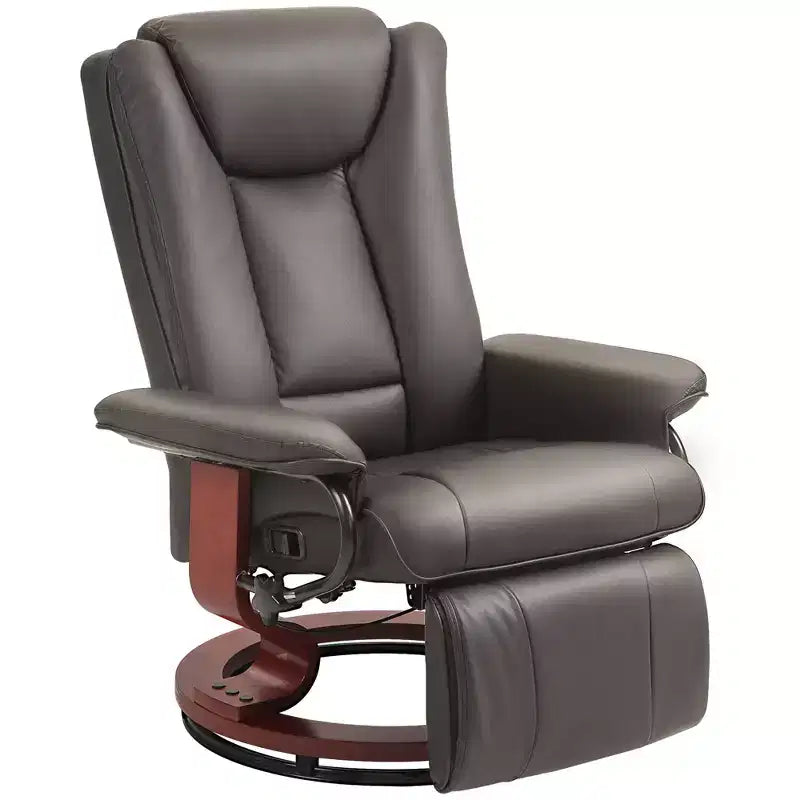 Fauteuil inclinable pivotant HOMCOM, Fauteuil relax en cuir PU pour salon, Canapé inclinable moderne avec repose-pieds
