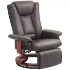 Fauteuil inclinable pivotant HOMCOM, Fauteuil relax en cuir PU pour salon, Canapé inclinable moderne avec repose-pieds