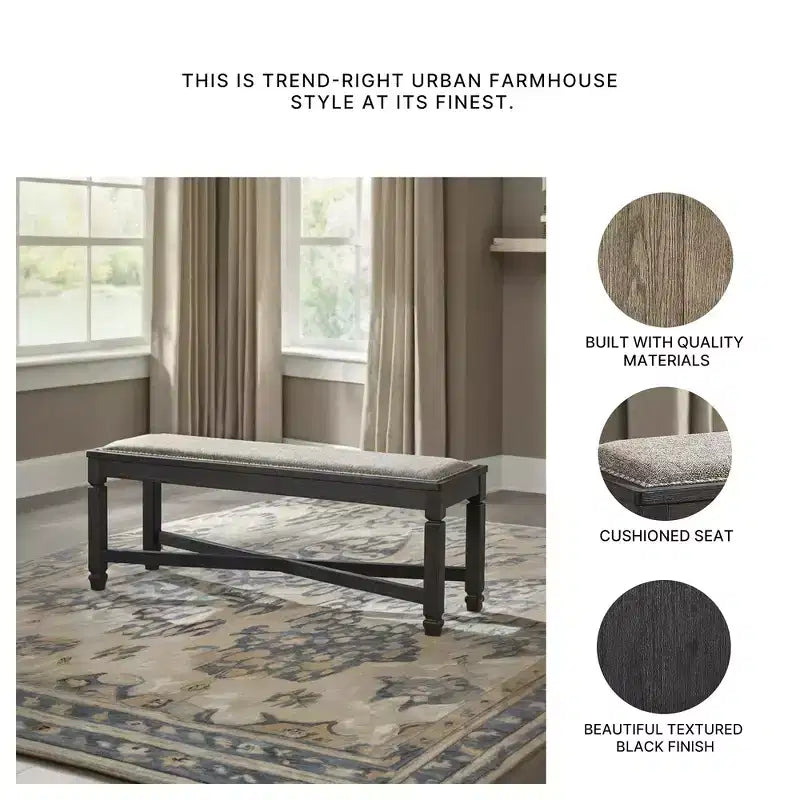 Banc de salle à manger Signature Design by Ashley Tyler Creek, noir/marron
