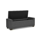 Banc de rangement Cortwell de Signature Design by Ashley – Rembourré en polyester gris avec coussin capitonné