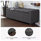 Banc de rangement Cortwell de Signature Design by Ashley – Rembourré en polyester gris avec coussin capitonné