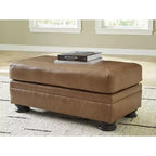 Repose-pieds en cuir Carianna de style traditionnel par Signature Design by Ashley, Caramel