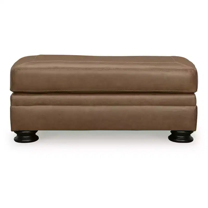 Repose-pieds en cuir Carianna de style traditionnel par Signature Design by Ashley, Caramel