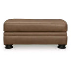 Repose-pieds en cuir Carianna de style traditionnel par Signature Design by Ashley, Caramel