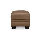 Repose-pieds en cuir Carianna de style traditionnel par Signature Design by Ashley, Caramel