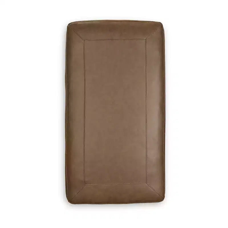 Repose-pieds en cuir Carianna de style traditionnel par Signature Design by Ashley, Caramel