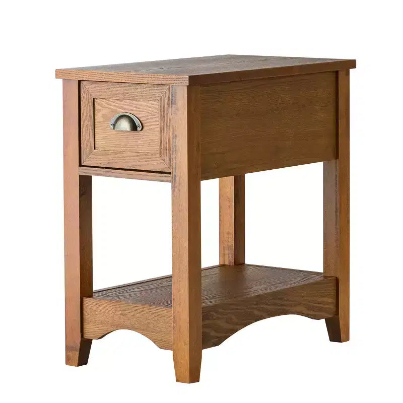 Costway Table d'appoint contemporaine compacte avec tiroir - Table de chevet fauve