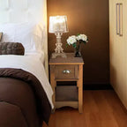 Costway Table d'appoint contemporaine compacte avec tiroir - Table de chevet fauve