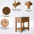 Costway Table d'appoint contemporaine compacte avec tiroir - Table de chevet fauve