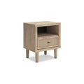 Signature Design by Ashley Cielden Modern Nightstand with USB Charging, Two-Tone Brown