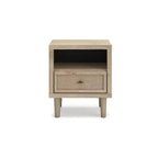 Table de chevet moderne Signature Design by Ashley Cielden avec port de chargement USB, bicolore marron