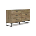 Signature Design by Ashley Deanlow 6 Drawer Dresser, Honey Brown