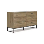 Signature Design by Ashley Deanlow 6 Drawer Dresser, Honey Brown